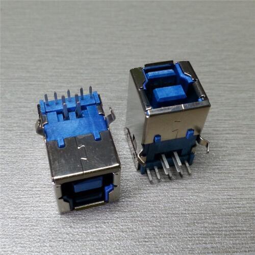 5pcs High-Speed Female USB Socket 3.0 BF Type Side 90Degree Bent Feet For Printer Inference USB 3.0 Connector Jack