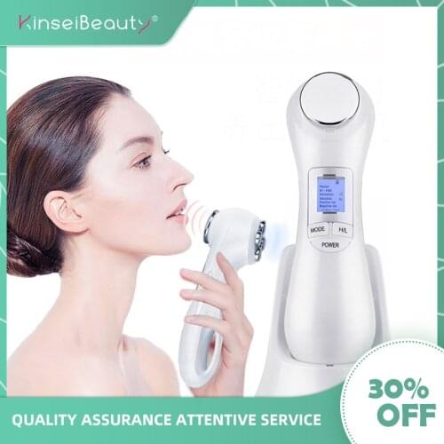 6 in 1RF Microcurrent Face Lift Massager EMS Electroporation Beauty Device Face Lifting Tightening Facial Deep Cleaning Massage
