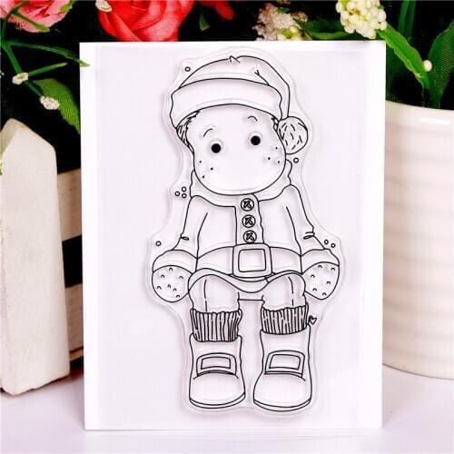 9x6 snow boy Transparent Clear Stamps Silicone Seals for DIY scrapbooking photo album Card Making