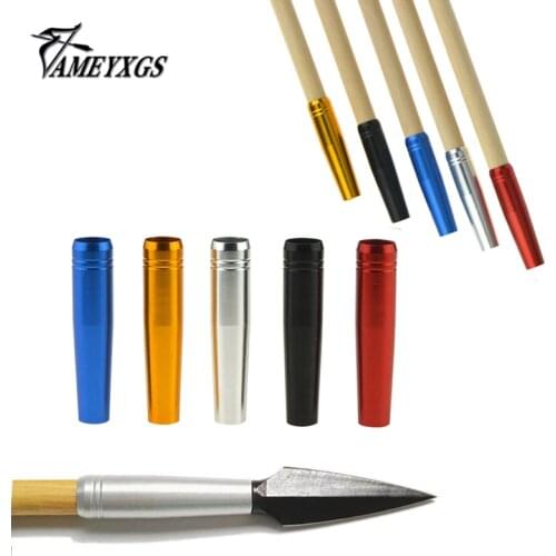 AMEYXGS 10 Pcs Archery For 8mm Solid Arrow Threaded Arrow Head Connector Sliver/Gold/Black/Blue/Red Universal Thread Accessories
