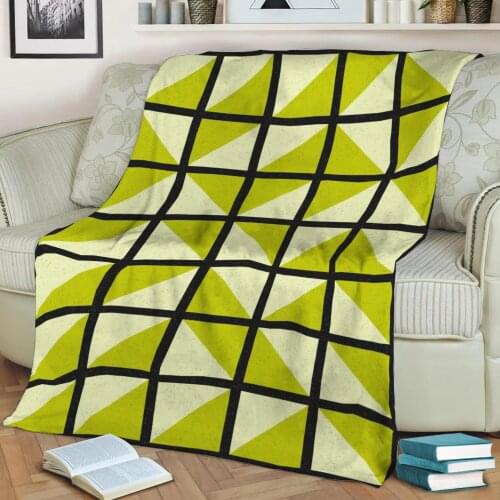 Abstract Geometric Pattern 3D Printed Velvet Plush Throw Fleece Blanket Bedspread Sherpa Blanket Home Decora