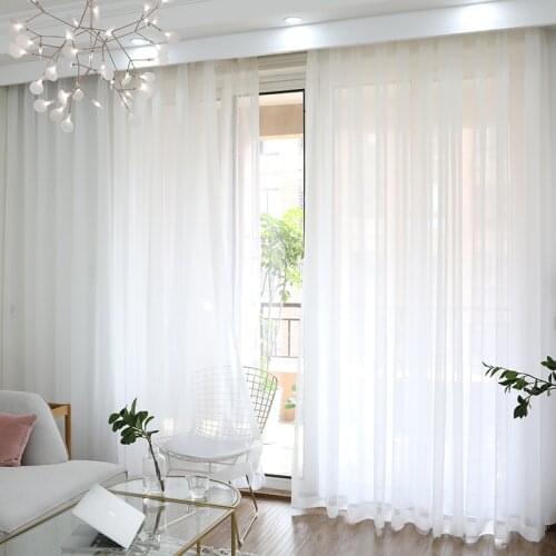 White Tulle Curtains for Living Room Decoration Modern Veil Chiffon Solid Sheer Voile Kitchen Super Soft Great Hand Feeling
