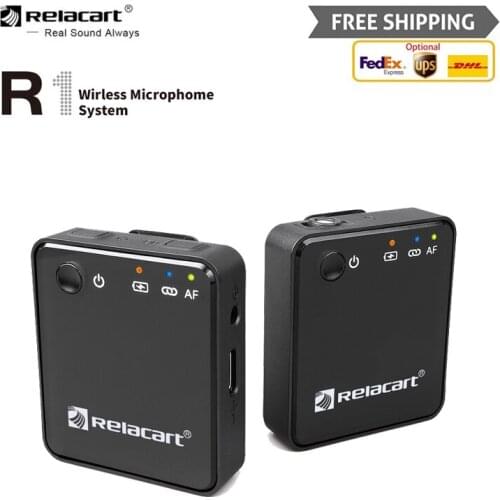Relacart R1 Comprehensive Wireless Lavalier Microphone Kit For Vlogger Photo Video Audio Recording Live Interview Live Recording