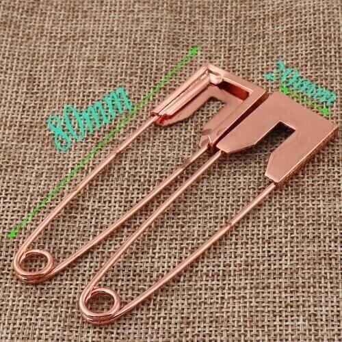 80mm Craft Rose Gold Safety Pin,10 PCS Metal Safety Pins,Brooch Stitch Markers,Loops Charms Jewelry Pins Tag Fasteners