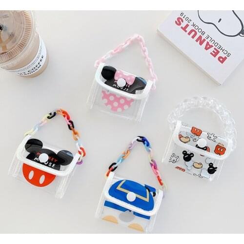 Disney Minnie Mickey Earphone Bags for Airpods 1 2 Pro Cartoon Creativity Soft Storage Bags for Wireless Bluetooth Earphone