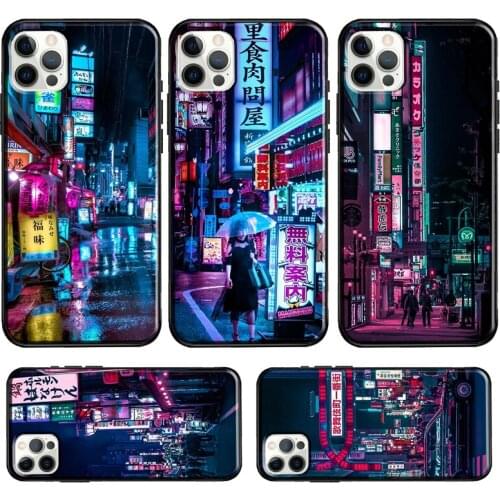 Neon Tokyo Alleys At Night Case For iPhone 12 Pro Max 12 mini 11 Pro Max 6S 7 8 Plus X XR XS Max SE 2020 Cover