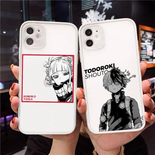 My hero academia Phone Case For iPhone 12 11 Mini Pro XR XS Max 7 8 Plus X Matte transparent White Cover
