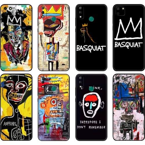 Black tpu Case For Huawei Y9S Y6S Y8S Y5P Y7P Y8P Case For Huawei Y5 lite Prime 2018 Y6 2019 Cover Jean Michel Basquiat