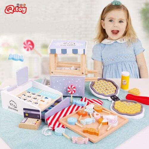 Kids Wooden Pretend Play Sets Wooden Toys Parent-child Interest Cultivation Childrens Simulation Kitchen Cashier Toy Set