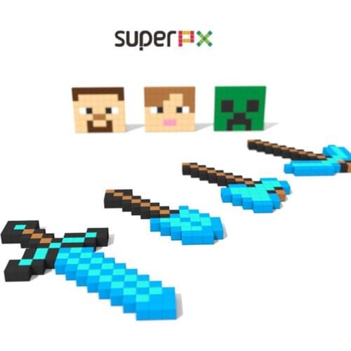 Magnetic DIY Model Building blocks Blue Diamond Sword Toy Sword boys Toys Educational Toys For Children Birthday Gifts