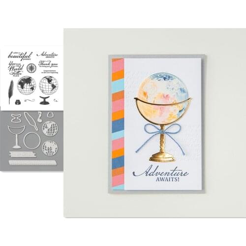 Metal Cutting Dies and Stamps Stencil Templates Globe for Diy Scrapbooking Album Paper Card Making Embossing Dies New 2021