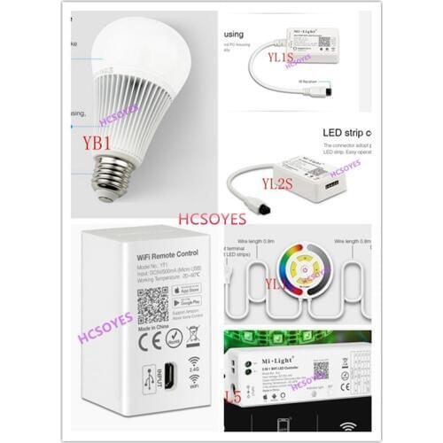 Milight YT1 2.4G WiFi Wireless Remote YB1 9W RGB+CCT Led Bulb Lamp Spotlight YL1S/YL2S/YL1 APP IR Smartphone APP Controller