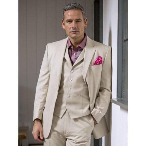 Notch Lapel Two Button Men Suits Bespoke Fashion Tuxedos Ropa Formal Hombres Latest Design Dress(Jacket+Pant+Vest+Handkerchiefs)