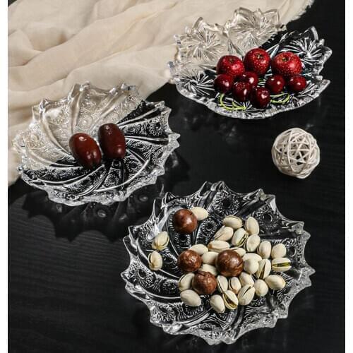 Nordic Home Japanese Tablewares Supplies Glass Fruit Plate Snack Plate Candy Dish Food Tray fruteros de cocina plateau