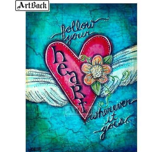 New 5D diamond painting heart pattern full square / round drill 3D diamond embroidery diamond mosaic is cross stitch rhinestone