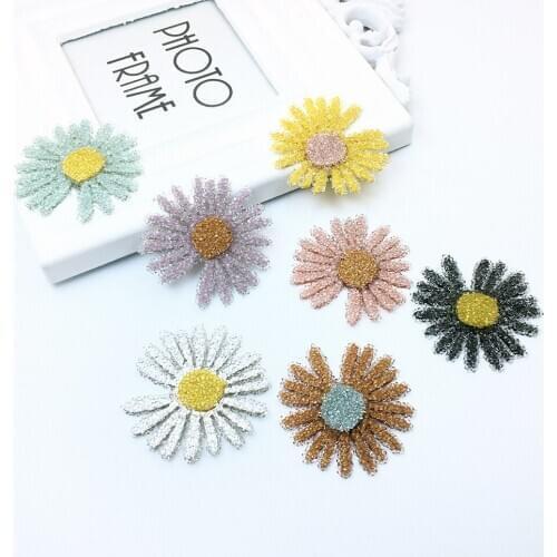 New! Little Daisy Patch Chrysanthemum Diy Patch Sequin Applique for Clothes 3D Appliqued Beaded Flower Rhinestone Patch