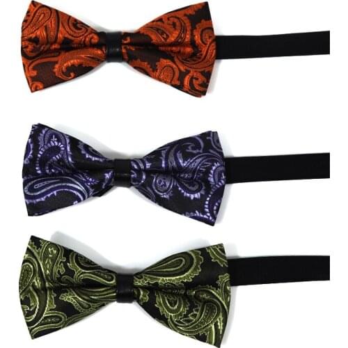 New Arrivals Vintage Paisley Two Layer Bowtie For Men High Quality Groom Wedding Party Butterfly Bow Tie Set Male Gift