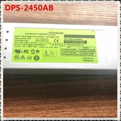Kwaliteit 100% voeding Voor C7000 2450 w 588733-001 570493-001 570493-101 HSTNS-PR19/DPS-2450AB EEN voeding, volledig getest