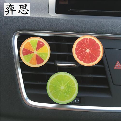Orange acrylic auto styling Ornament Air conditioning perfume Colorful fruit Lady car perfume Air Freshener Perfume 100 Original