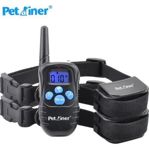 Petrainer 998DRB-2 Remote E-collar 300Meters Remote Rechargeable Dog Training Collar with Beep, Vibration and Shock