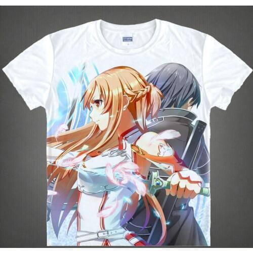 Gun Gale Online GGO T-Shirt Kirigaya Kazuto Shirt mens 3D print T-shirts Anime Tees Lovely cute Short Sleeve Mens T-Shirts a