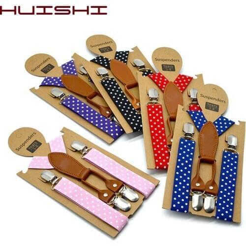 HUISHI Suspenders Kids Girl Children Love Dot Matching Tuxedo Suit Unisex Boys Girls Wedding Elastic Straps Costume Adjustable