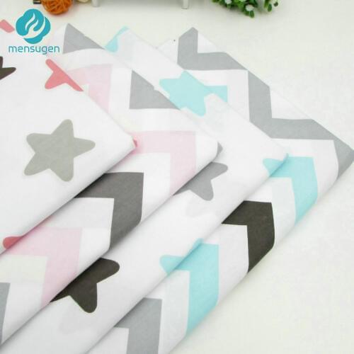 Half Meter Stars ChevronZigzag Cotton Fabric for Baby Quilts Cushions Pillows Sewing Fabric Telas to Patchwork tissus au metre