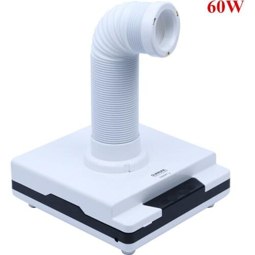 New 60W Nail Fan Art Salon Suction Dust Collector Machine 360 Degree Retractable Pipe with Strong Fan Manicure Vacuum Cleaner