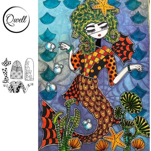 QWELL Upper Lower Body Dress Clothes Clear Transparent Stamps DIY Scrapbooking Paper Craft Cards Album 7*8.5inch