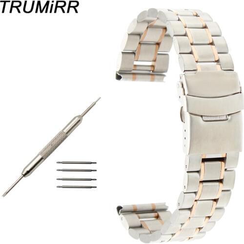 Stainless Steel Watch Band for Citizen Men Women Safety Buckle Strap Wrist Bracelet Black Gold Silver 16mm 18mm 20mm 22mm 24mm