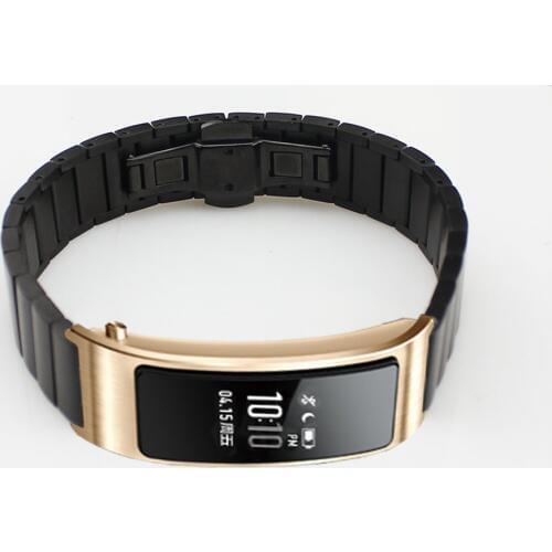 Smartwatch strap for Huawei B3 One Pearl Watchband Butterfly Buckle HW B3 Wrist Bring Stainless Steel Metal Wrist Bring high