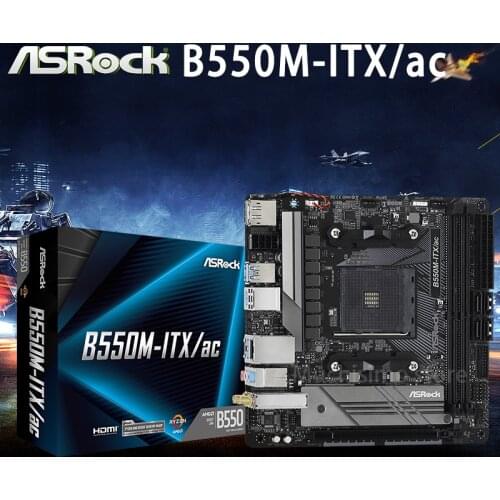 Socket AM4 ASRock B550M-ITX/ac Motherboard DDR4 PCI-E 4.0 64GB M.2 SATA Display Port Overlocking Desktop B550 Placa-Mãe AM4 New