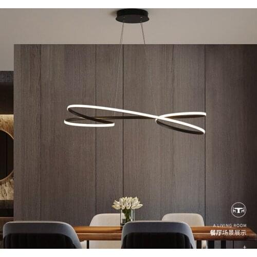 Modern LED Chandelier Forlivingroom Bedroom Dining Room Bar Black Or White Chandelier Lighting Creative Acrylic Hanging Lamp