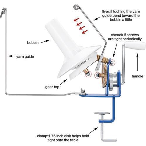 Swift Yarn Fiber String Ball Wool Winder Holder Hand Operated Manual Handheld String Winding Machine Sewing Accessories New