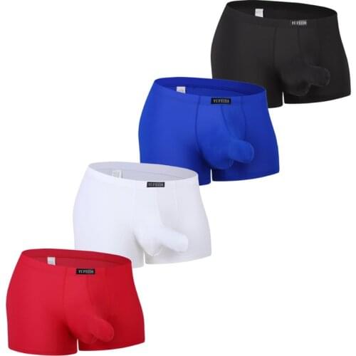 4PCS Men Boxers Underwear Man Short Breathable Male Underpants Comfortable Men Boxershorts Solid Panties Sexy Lingerie