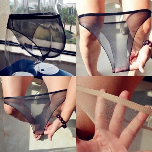 Sexy Unisex Transparent Breathable Underwear Briefs Low-waist Briefs Panties Mesh Gauze Sexy Underwear