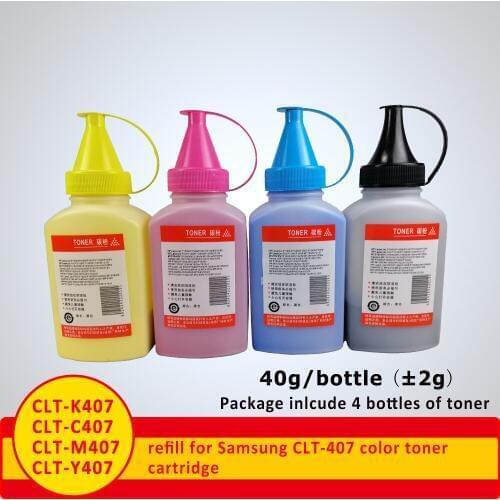 Xiangyu CLT-407 4 bottles refill toner Powder for Samsung clt-k407S CLT-407SK407S 407s CLP-320 325W 3185FW 310N 3170