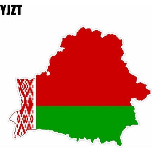 YJZT 13.9CM*11.6CM Car Styling Belarus Map Car Sticker Helmet Decal 6-0608