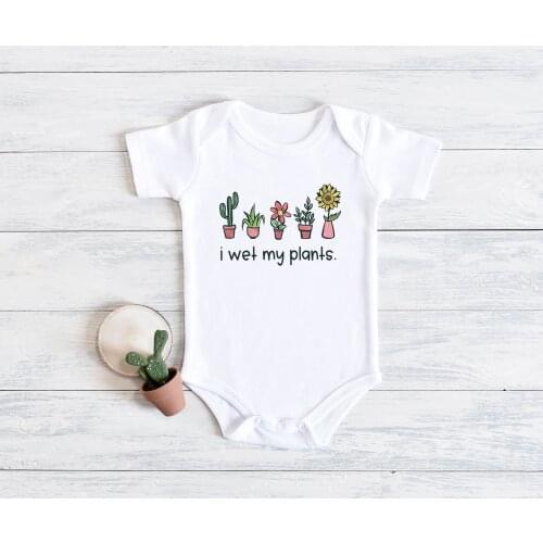 I Wet My Plants Funny Baby Bodysuit Cute Niece Nephew Baby Shower Gift Unisex Baby Clothes Toddler Summer Jumpsuit