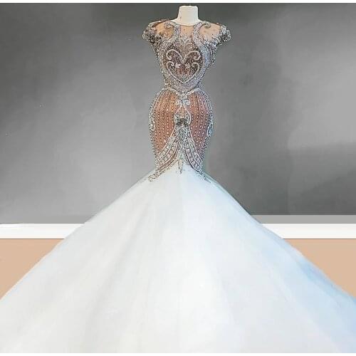 Mermaid Wedding Party Dress Bridal Gown Woman Clothing for Marriage Ceremony Plus Size Floor-Length Vestidos De Novia CXF253