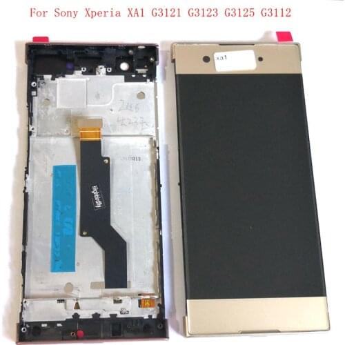 For Sony Xperia XA1 G3121 G3123 G3125 G3112 Lcd Screen Display WIth Touch Glass Digitizer +Frame Assembly Replacement Full set