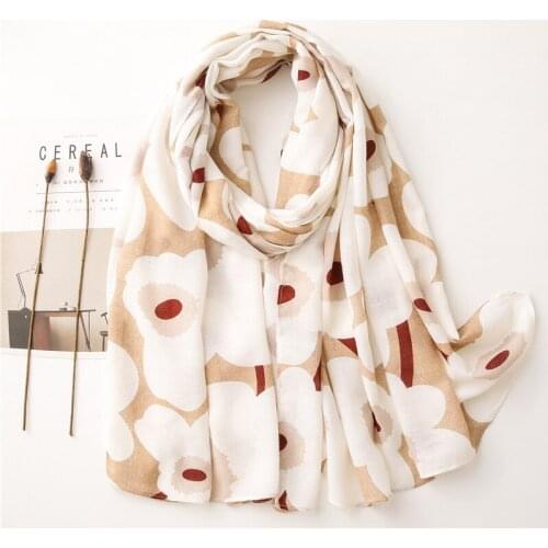 Winter Warm Scarf Simple Floral Hijab Large Long Cotton Shawl Stole Design Female Head Scarf NEW [6731]