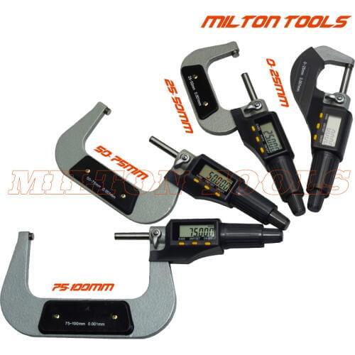 0-100mm Digital micrometer Electronic outside micrometer 0-25mm, 25-50mm, 50-75mm, 75-100mm, 4pcs/set