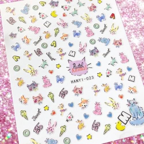 1 sheet nail sticker Animal Design Nails Art Manicure Back Glue Decal Decorations Nail Sticker For Nails Tips Beauty