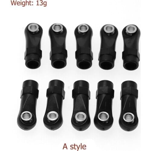 10PCS Plastic M4 Link Tie Rod End Balls Joint for 1/10 1/8 SCX10 TRX4 RC Climbing Model Car Accessories