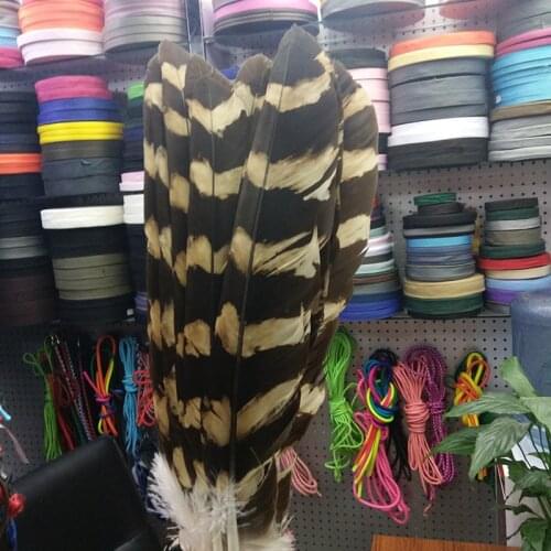 Wholesale 2 / lot natural beauty zebra pattern eagle feathers rare 18-20 inches 45-50 cm celebration Prop decoration