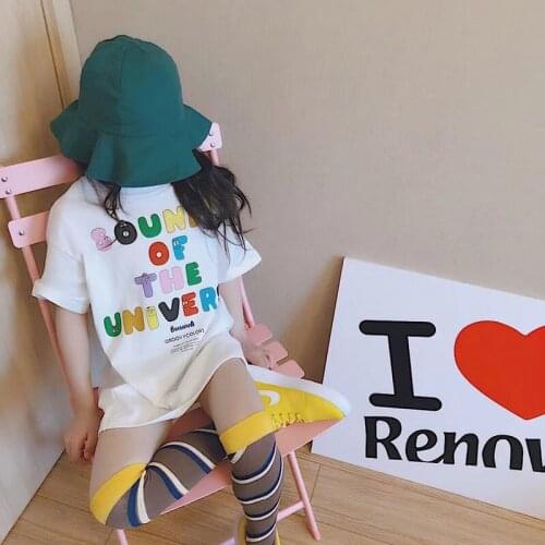 2021 Summer Girls Casual Print Long T-shirt