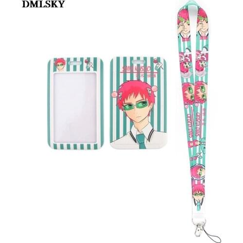 24pcs/lot MD123 DMLSKY Fashion Anime Necklack Lanyard Key Gym Strap Multifunction Mobile Phone Decoration With Card Holder Cover