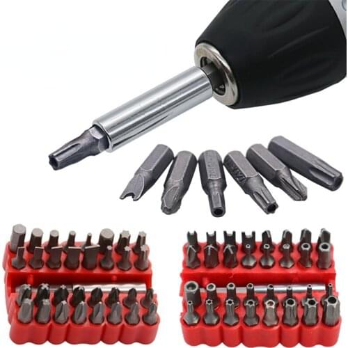 33pcs Security Bit Set with Magnetic Extension Bit Holder Tamper Star Screwdriver Bits Set Quick Release Bit Holder