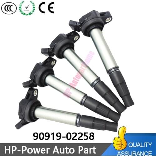 4 PCS Ignition Coil OEM 90919-02252 90919-02258 90919-C2003 for Toyota Corolla XD CT200h Vibe 1.8L L4 Engine UF-596 C1714 UF-619